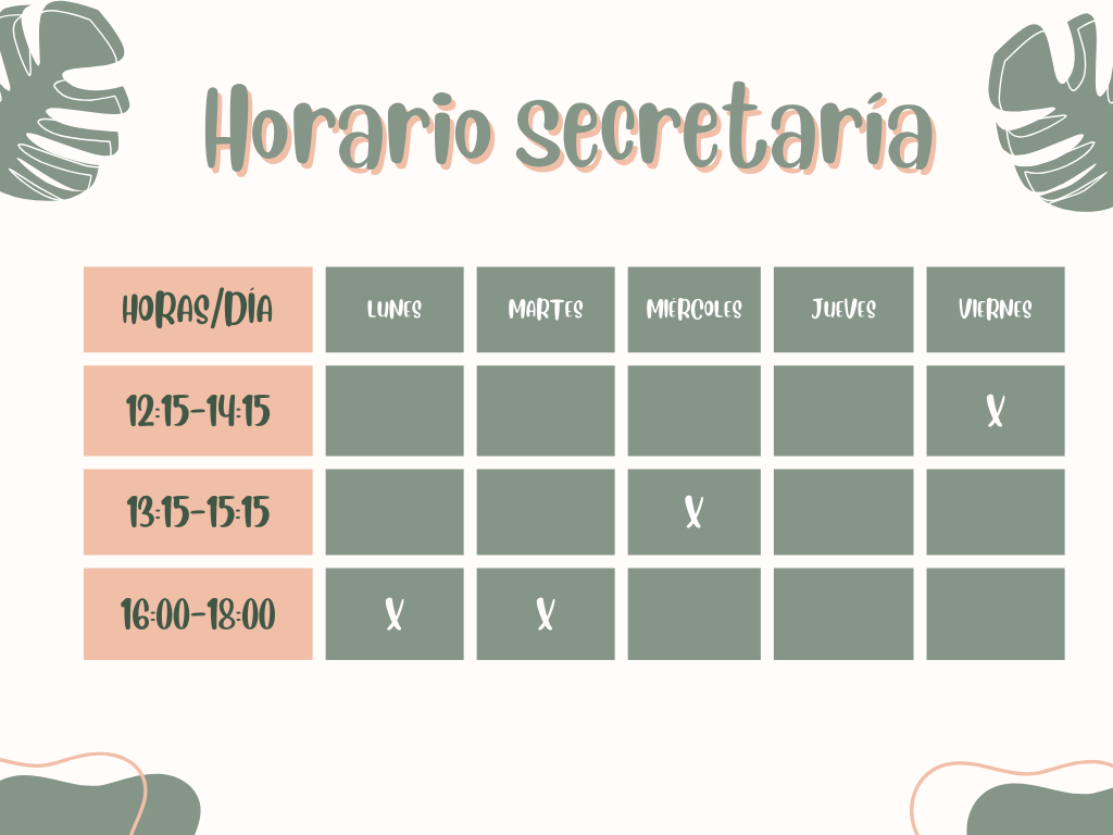 Horario Secretaría Horario Secretaría