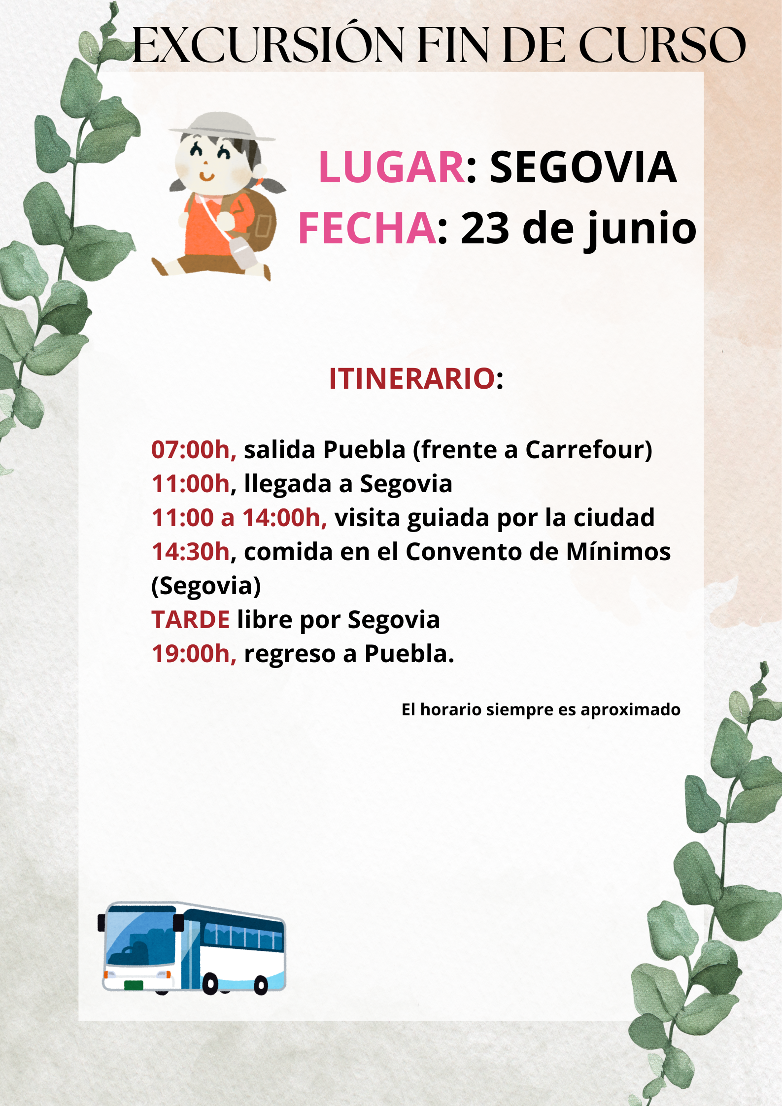 CARTEL EXCURSIÓN SEGOVIA CARTEL EXCURSIÓN SEGOVIA